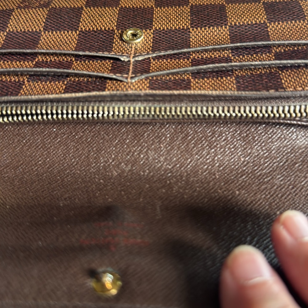 Louis Vuitton Damier Ebene Long Flap Wallet | Snap Closure | Authentic - Picture 14 of 16